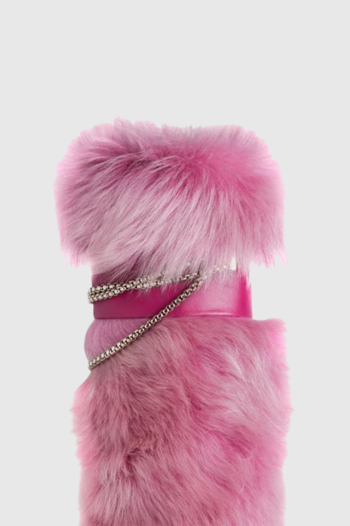Lamia Faux Fur Knee High Boots - Pink