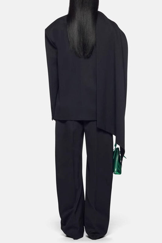 Lana Cutout  Asymmetric Blazer - Black