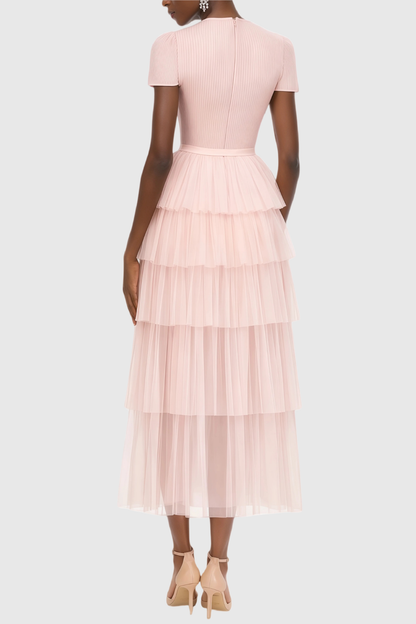 Laney Floral Appliqué Tiered Maxi Dress