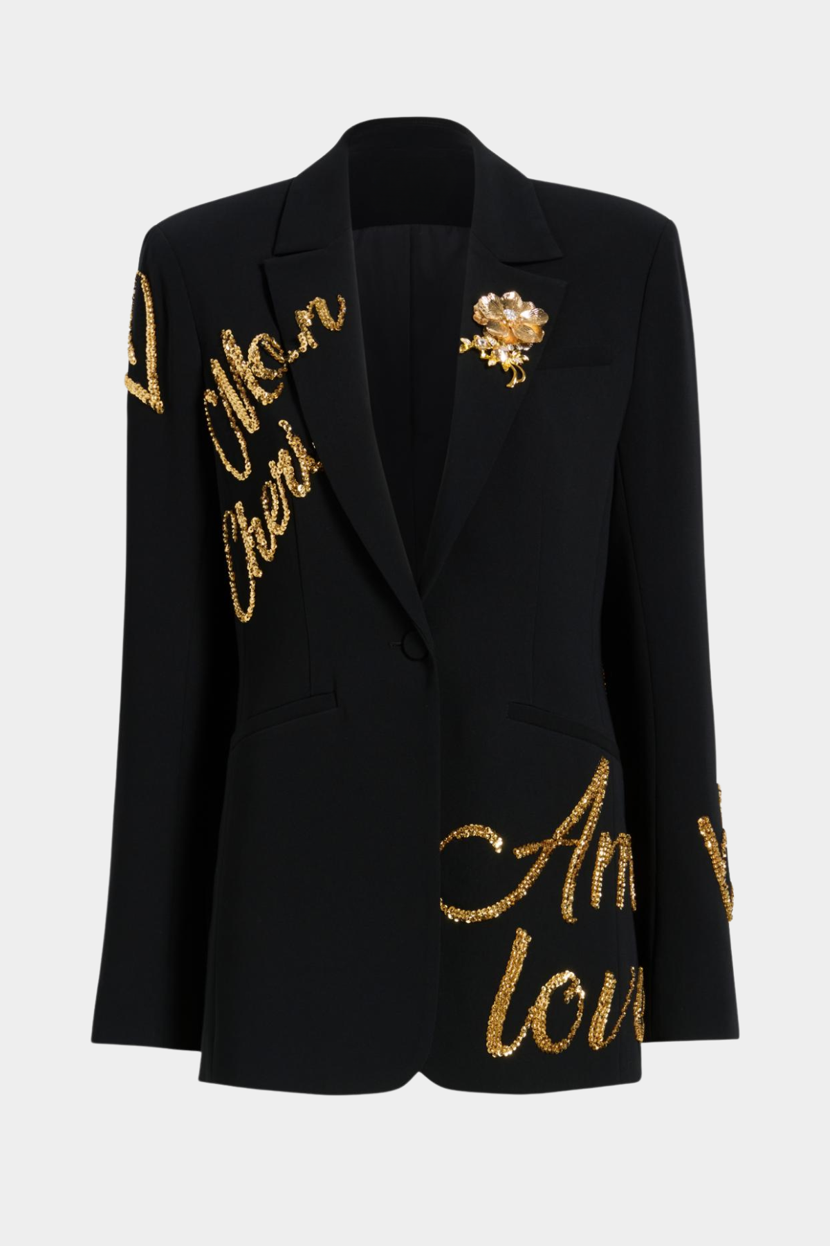 Laramie Loveletter Sequin Blazer & Pants Set - Black