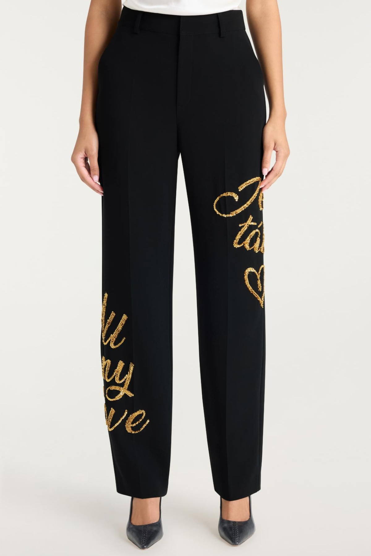 Laramie Loveletter Sequin Blazer & Pants Set - Black