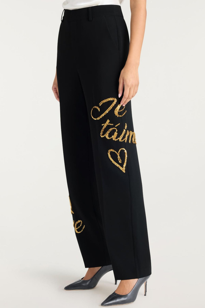 Laramie Loveletter Sequin Blazer & Pants Set - Black