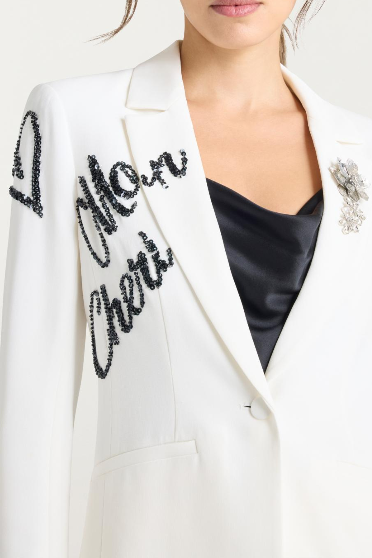 Laramie Loveletter Sequin Blazer & Pants Set - White