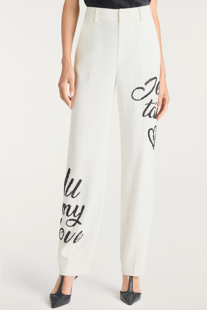 Laramie Loveletter Sequin Blazer & Pants Set - White