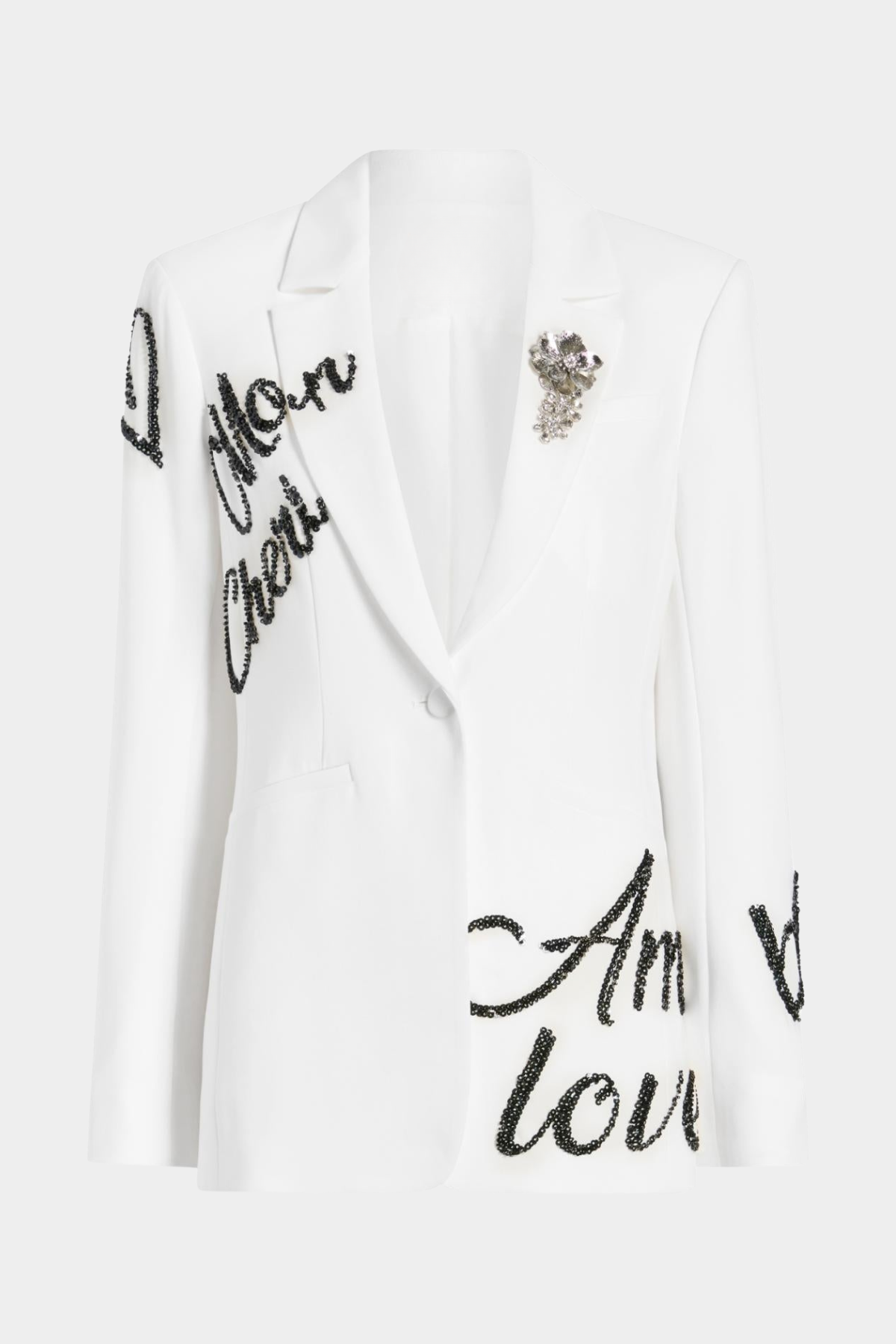 Laramie Loveletter Sequin Blazer & Pants Set - White