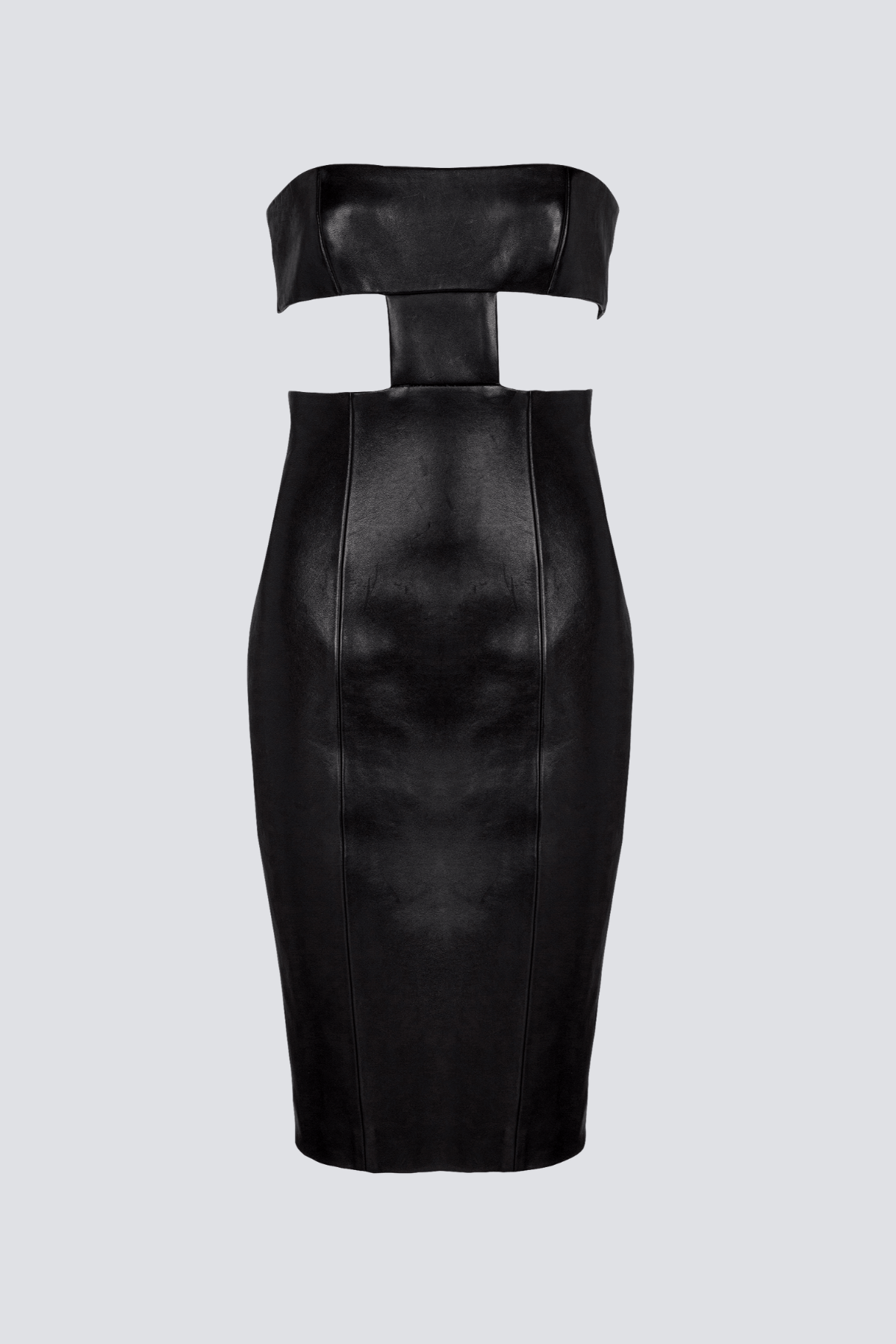 Lauro Leather Strapless Cutout Mini Dress