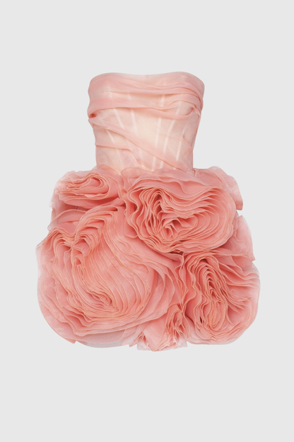 Lavan Floral Strapless Mini Dress - Pink