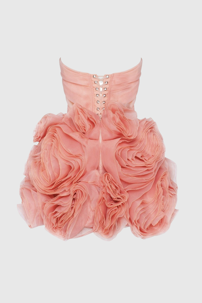 Lavan Floral Strapless Mini Dress - Pink