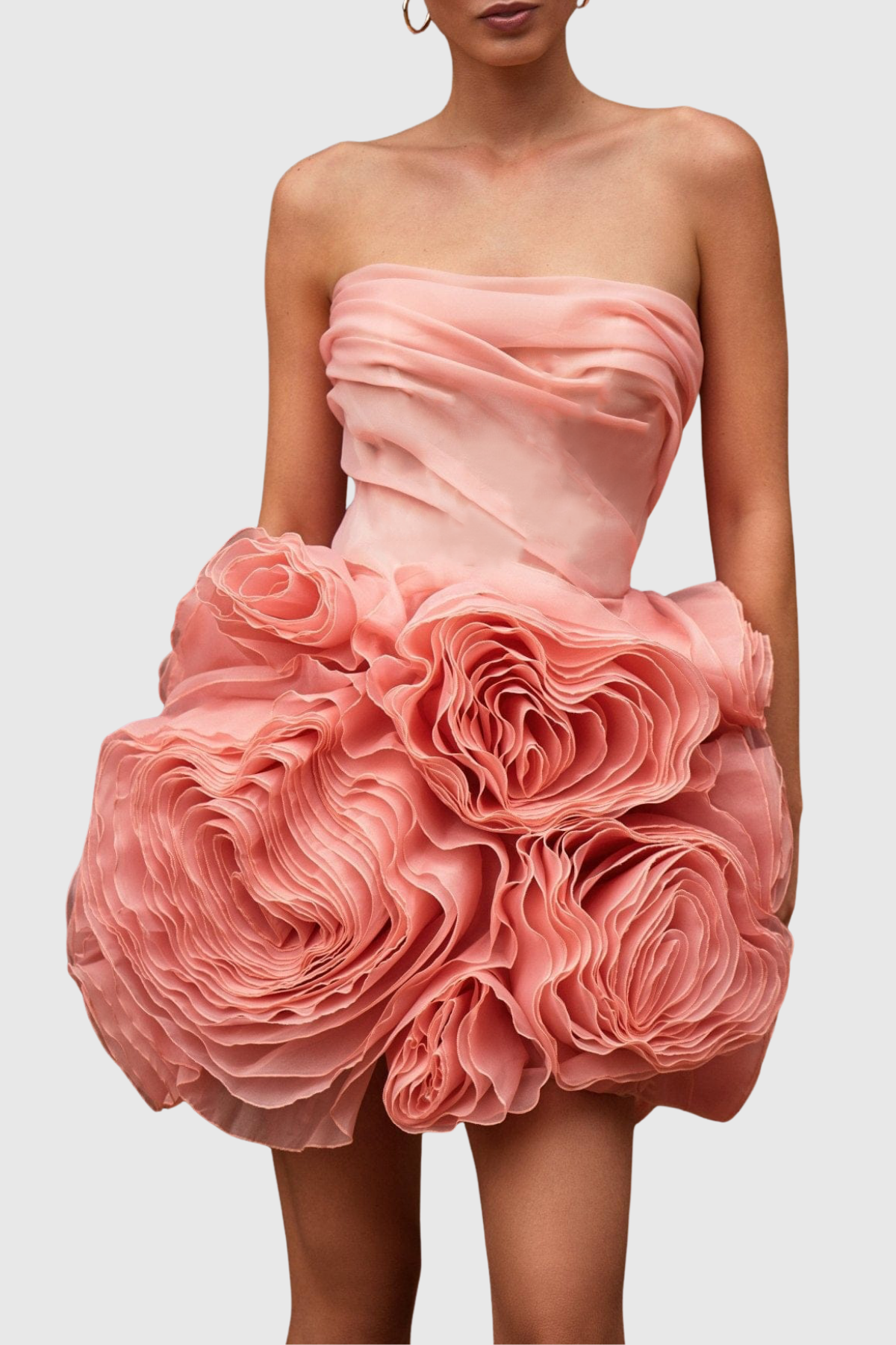 Lavan Floral Strapless Mini Dress - Pink