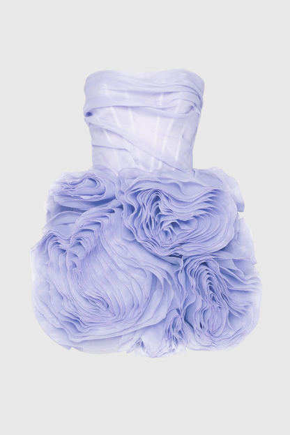 Lavan Floral Strapless Mini Dress - Purple