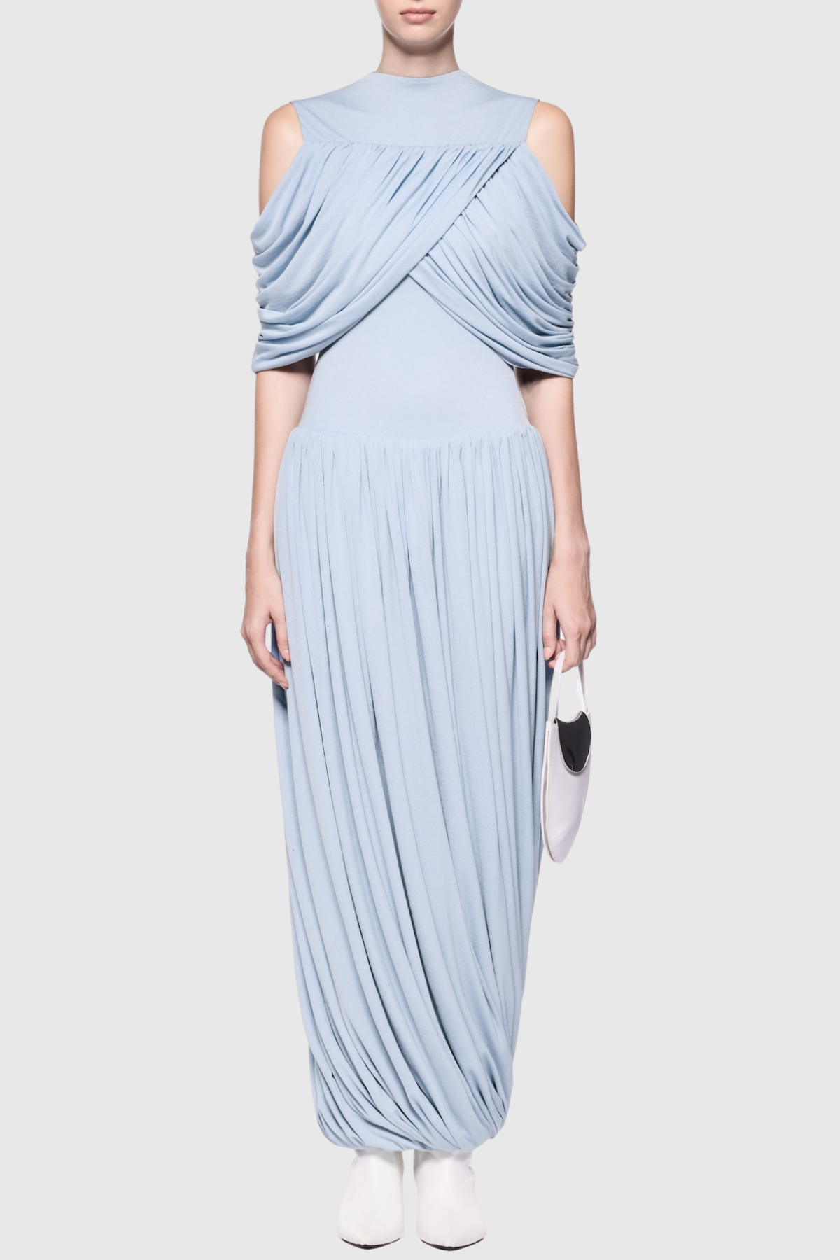 Lavivi Draped Cutout Maxi Dress - Blue