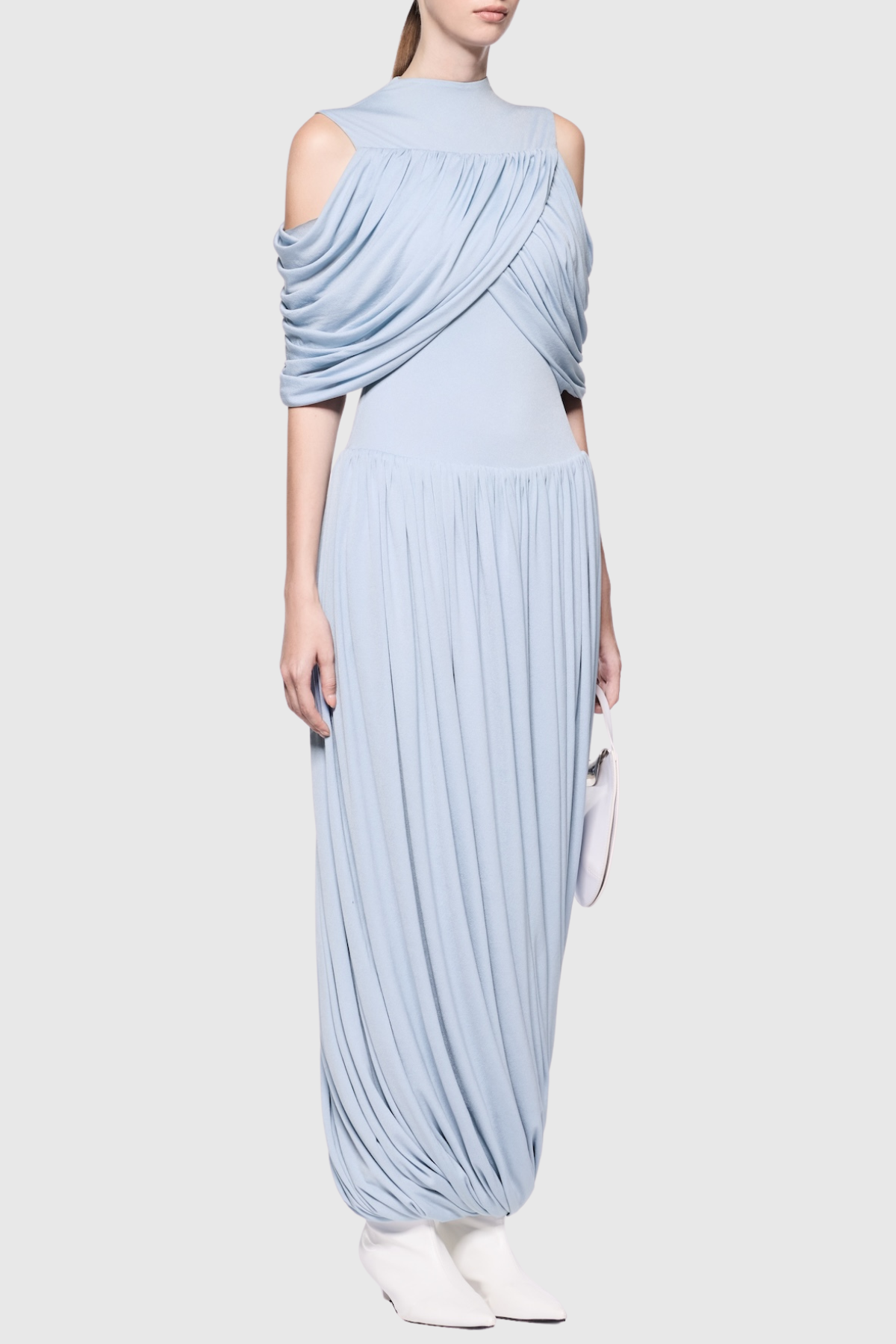 Lavivi Draped Cutout Maxi Dress - Blue