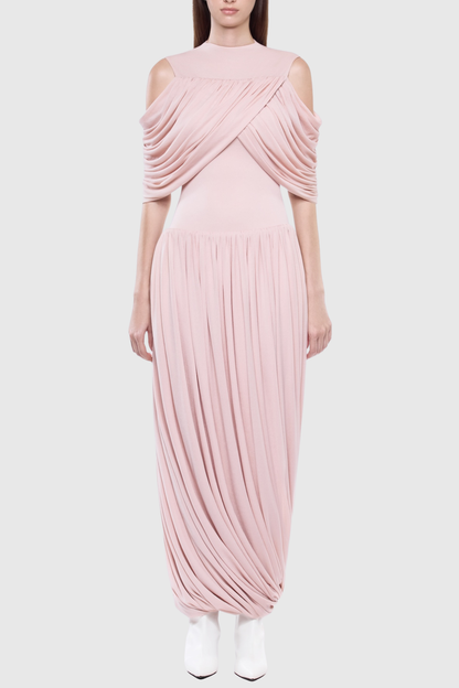 Lavivi Draped Cutout Maxi Dress - Pink