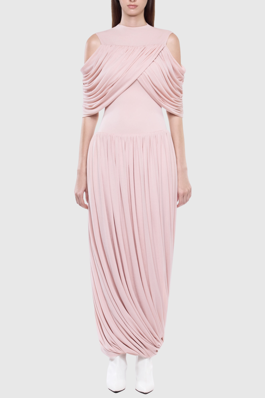 Lavivi Draped Cutout Maxi Dress - Pink