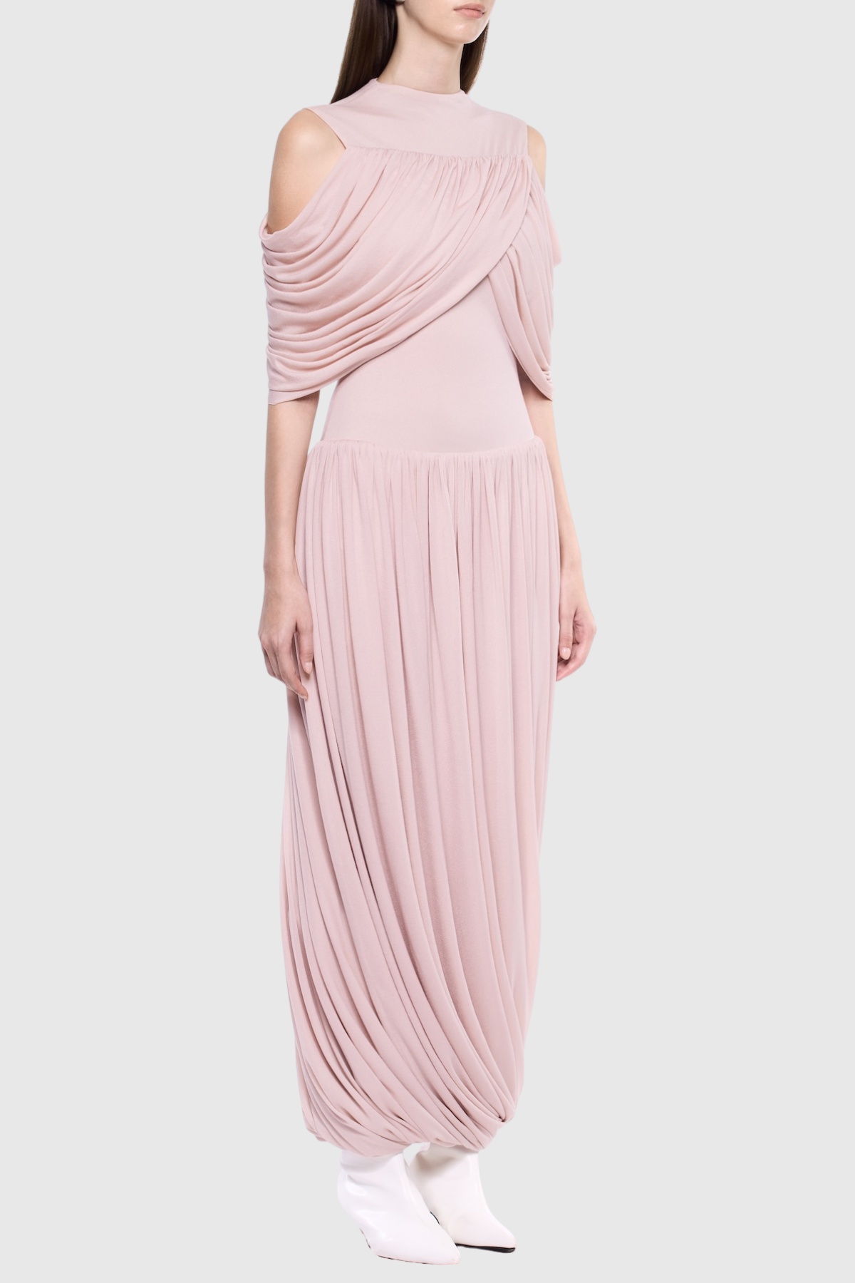Lavivi Draped Cutout Maxi Dress - Pink