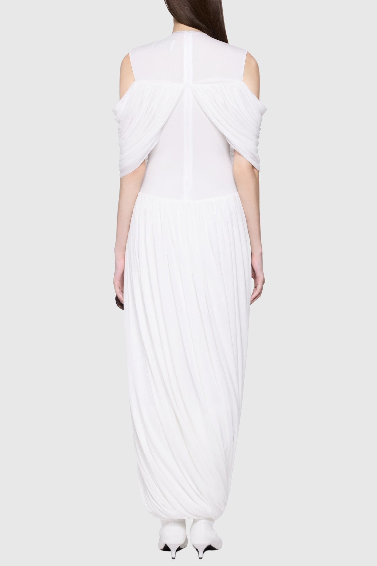 Lavivi Draped Cutout Maxi Dress - White