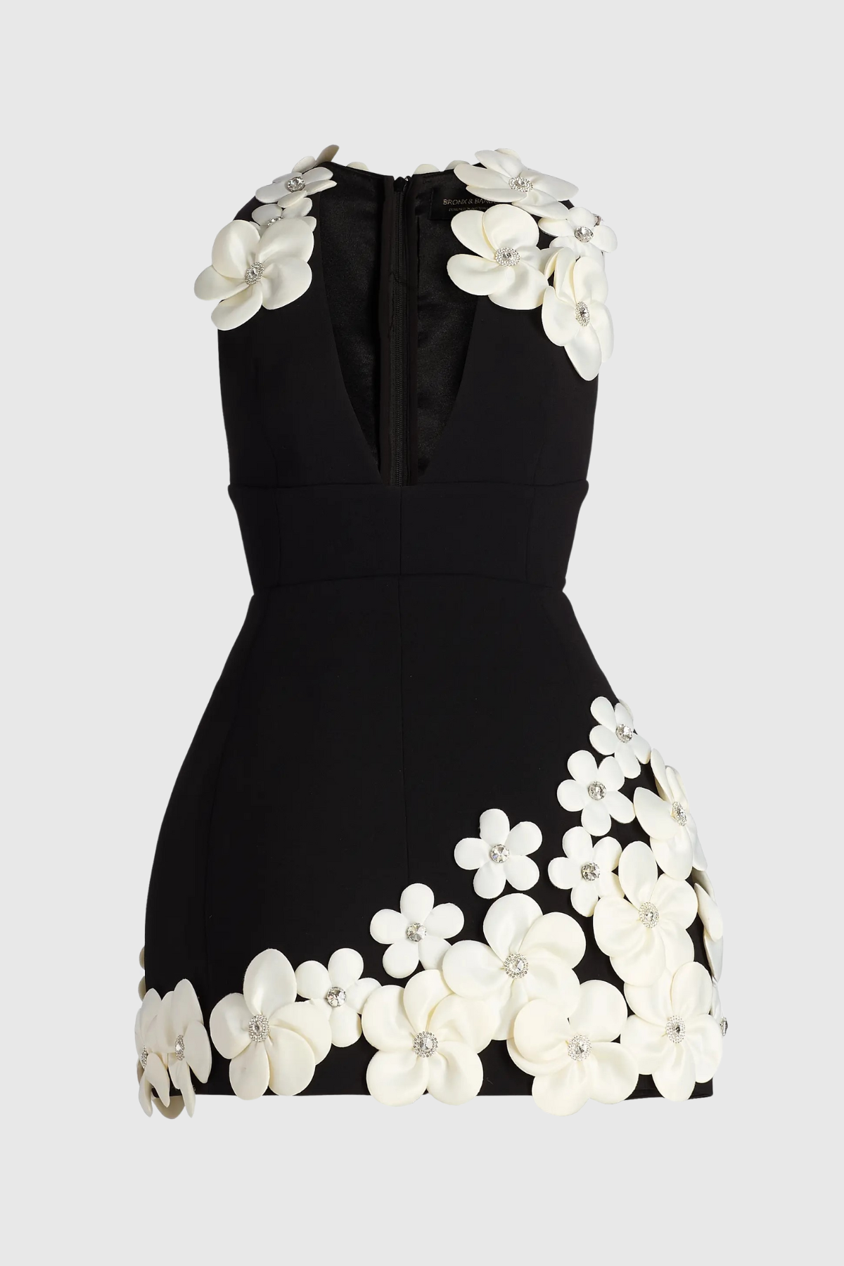 Lavonte Floral Appliqué Mini Bandage Dress