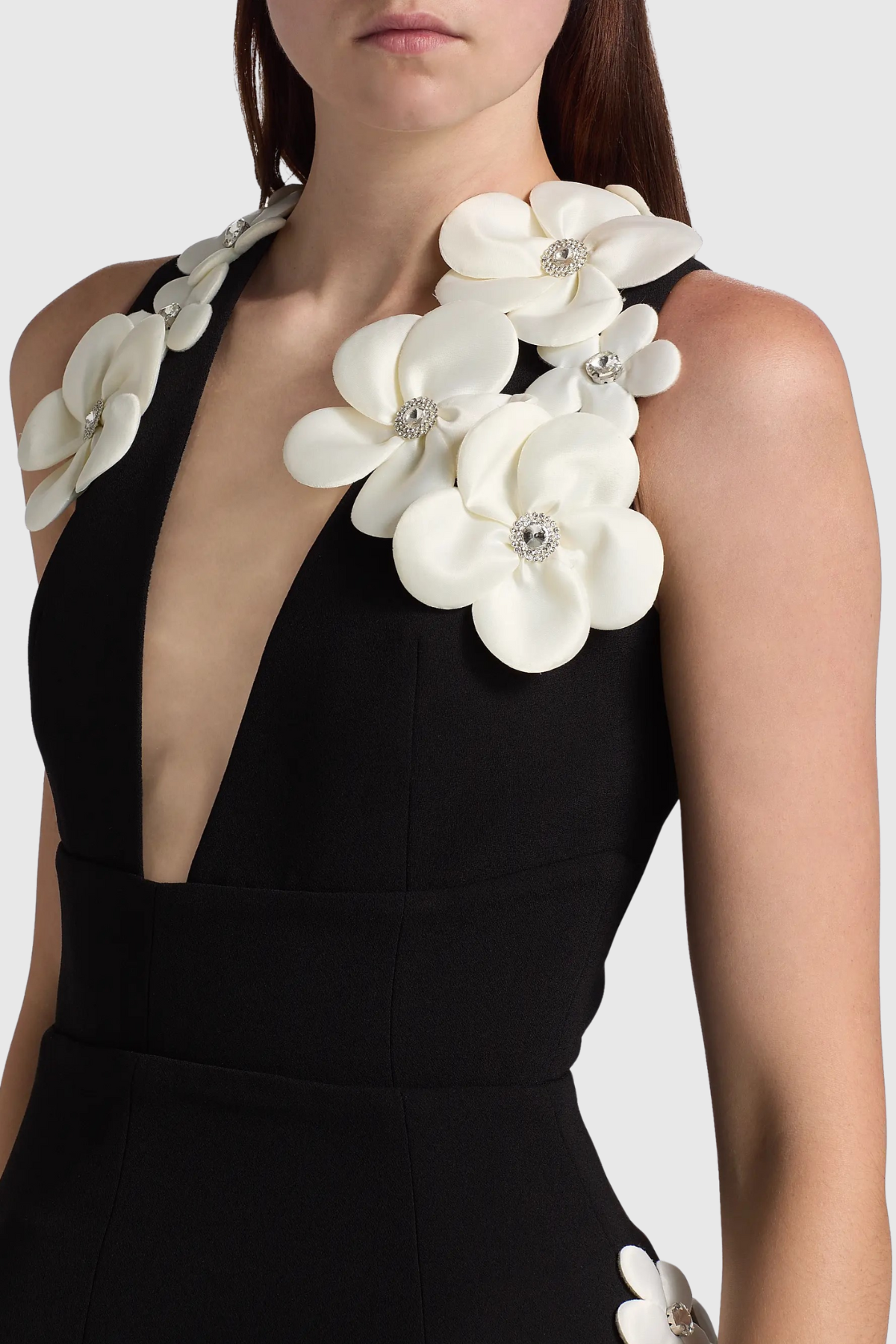 Lavonte Floral Appliqué Mini Bandage Dress
