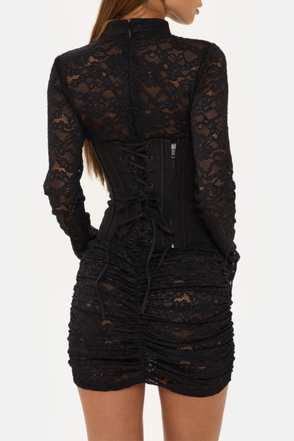 Leade Lace Corset Cutout Mini Dress