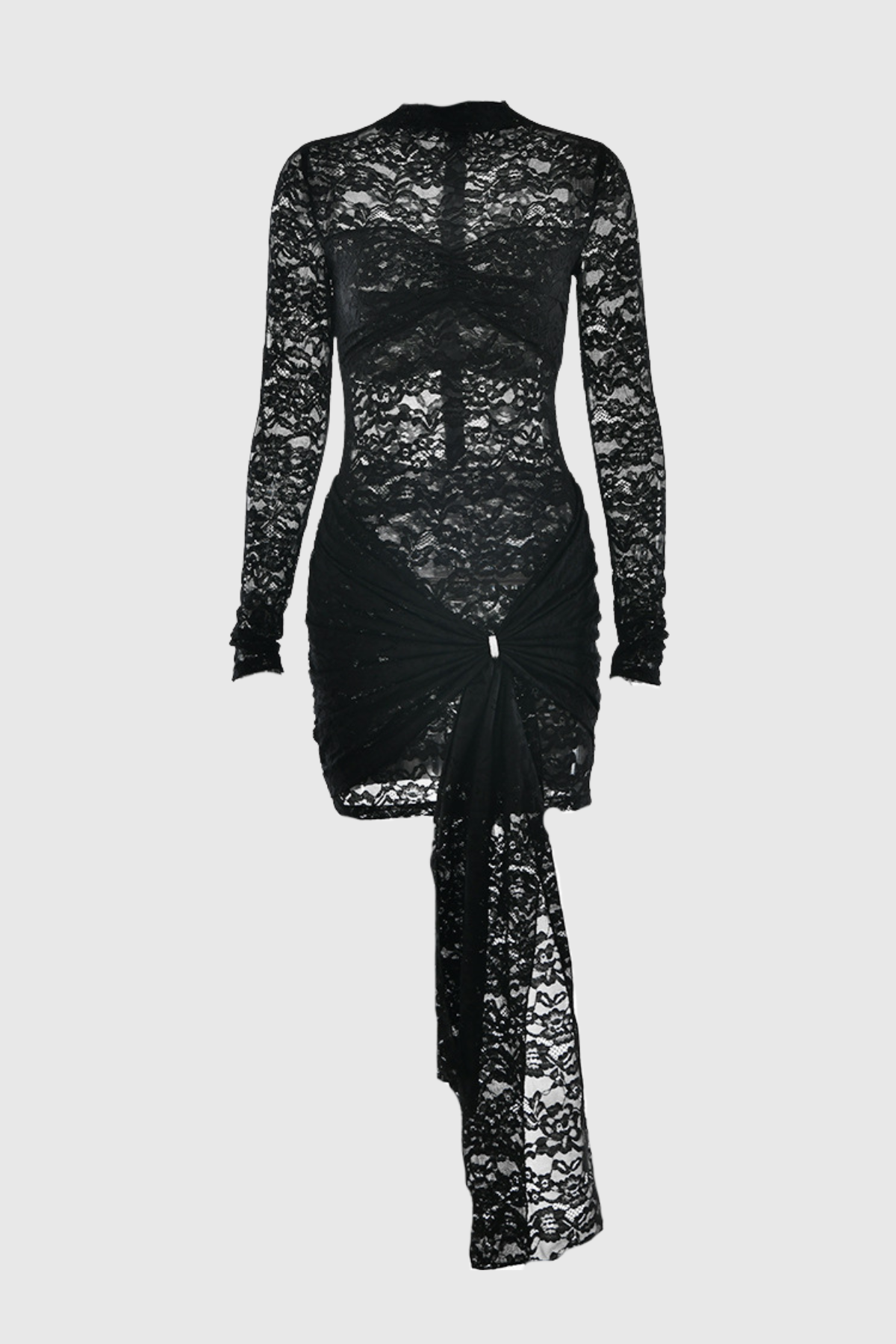 Leade Lace Draped Mini Dress