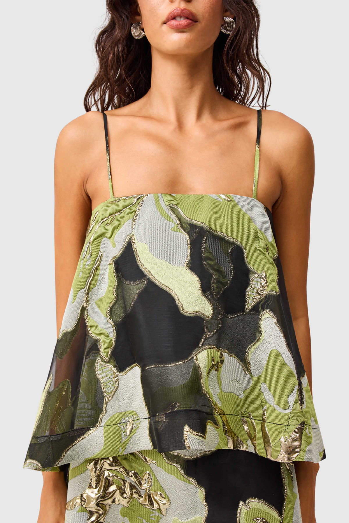 Lennox Floral Jacquard Maxi Dress - Green