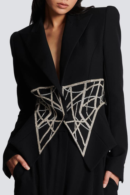 Leonia Crystal Embellished Blazer