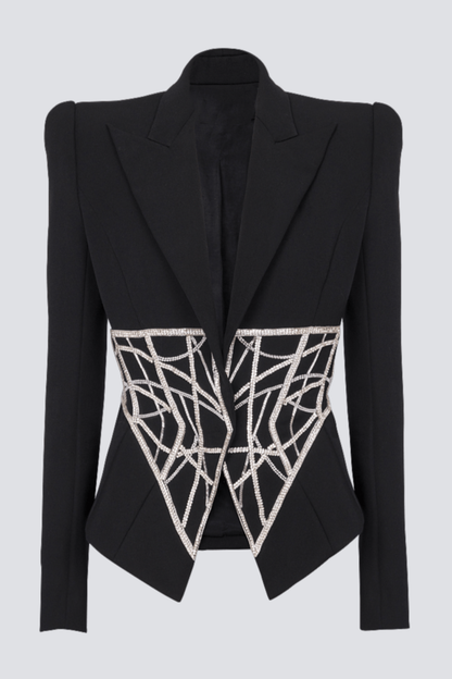 Leonia Crystal Embellished Blazer