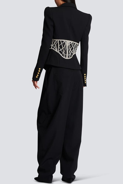 Leonia Crystal Embellished Blazer