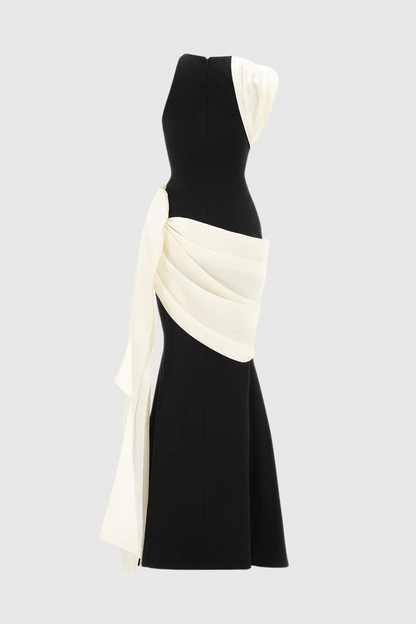 Leontine Asymmetric Ruched Maxi Dress