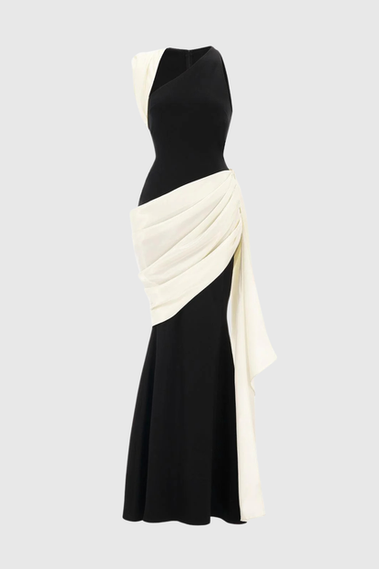 Leontine Asymmetric Ruched Maxi Dress