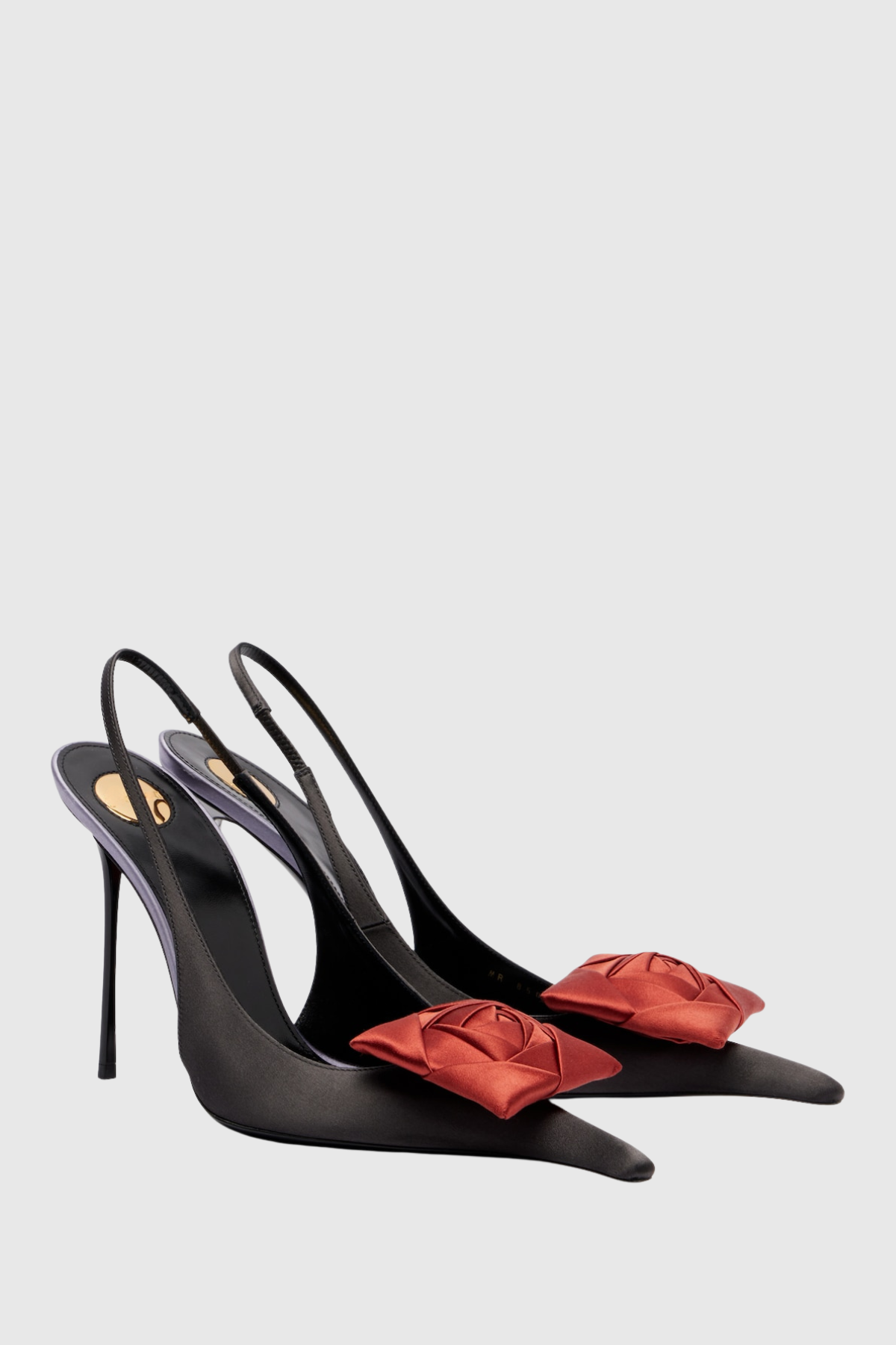 Leoral Rose Satin Slingback Pumps - Black