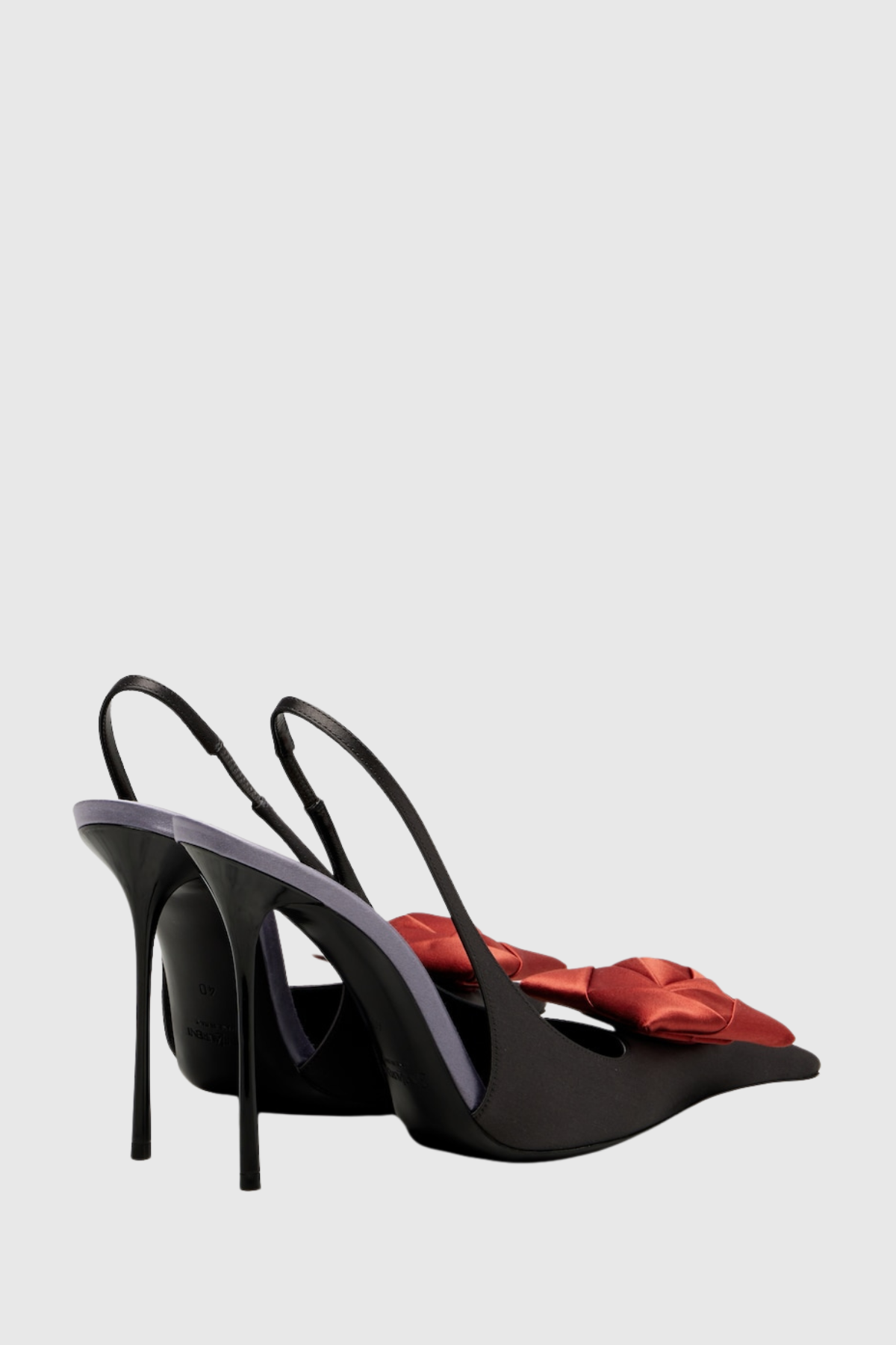 Leoral Rose Satin Slingback Pumps - Black