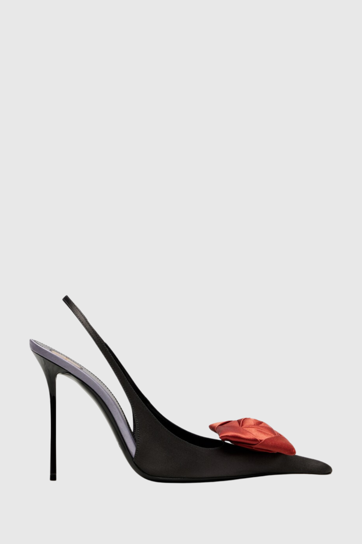 Leoral Rose Satin Slingback Pumps - Black