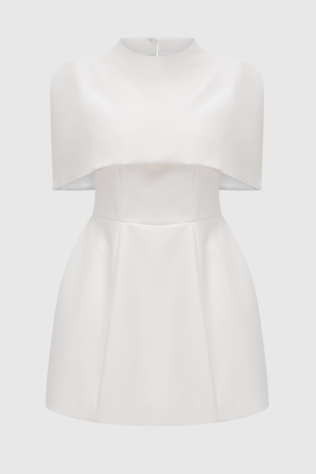 Letaia Cape Structured Mini Dress - White