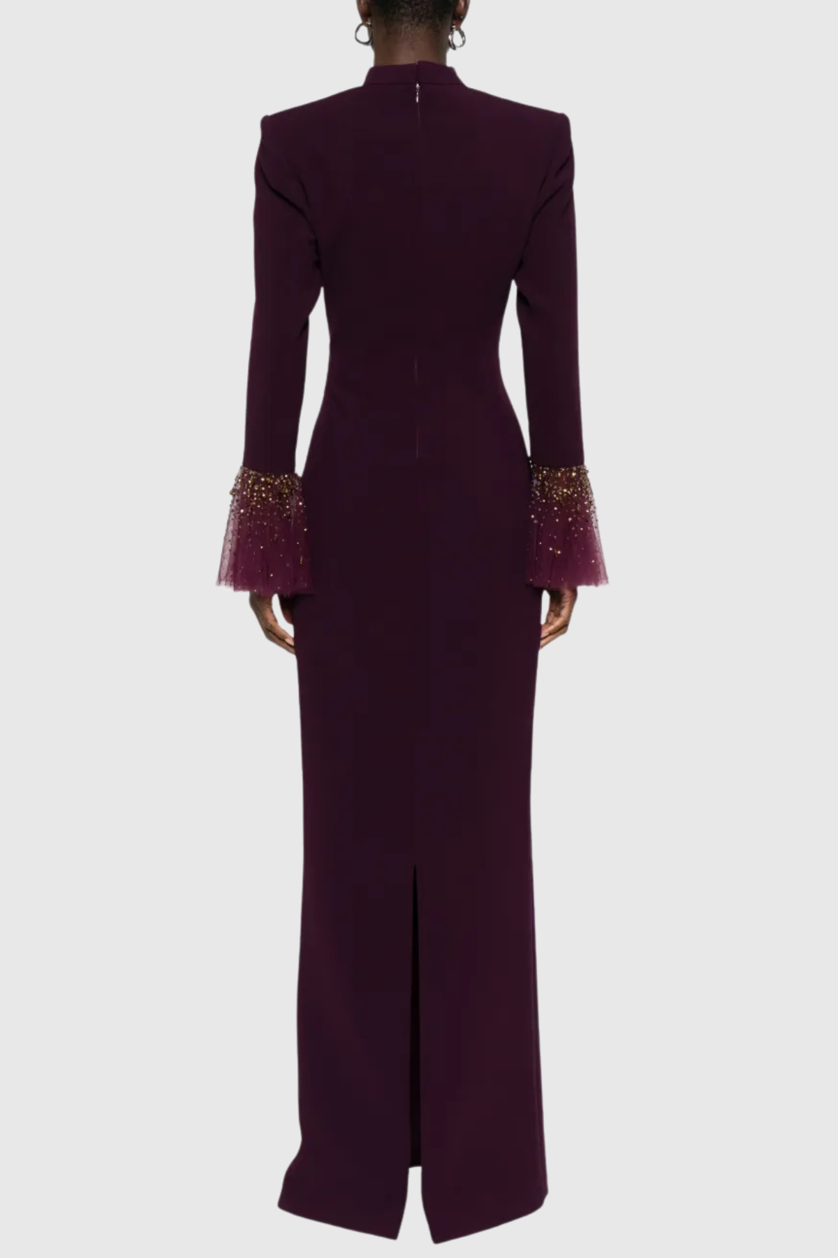 Leviara Crystal Embellished Mesh Maxi Dress