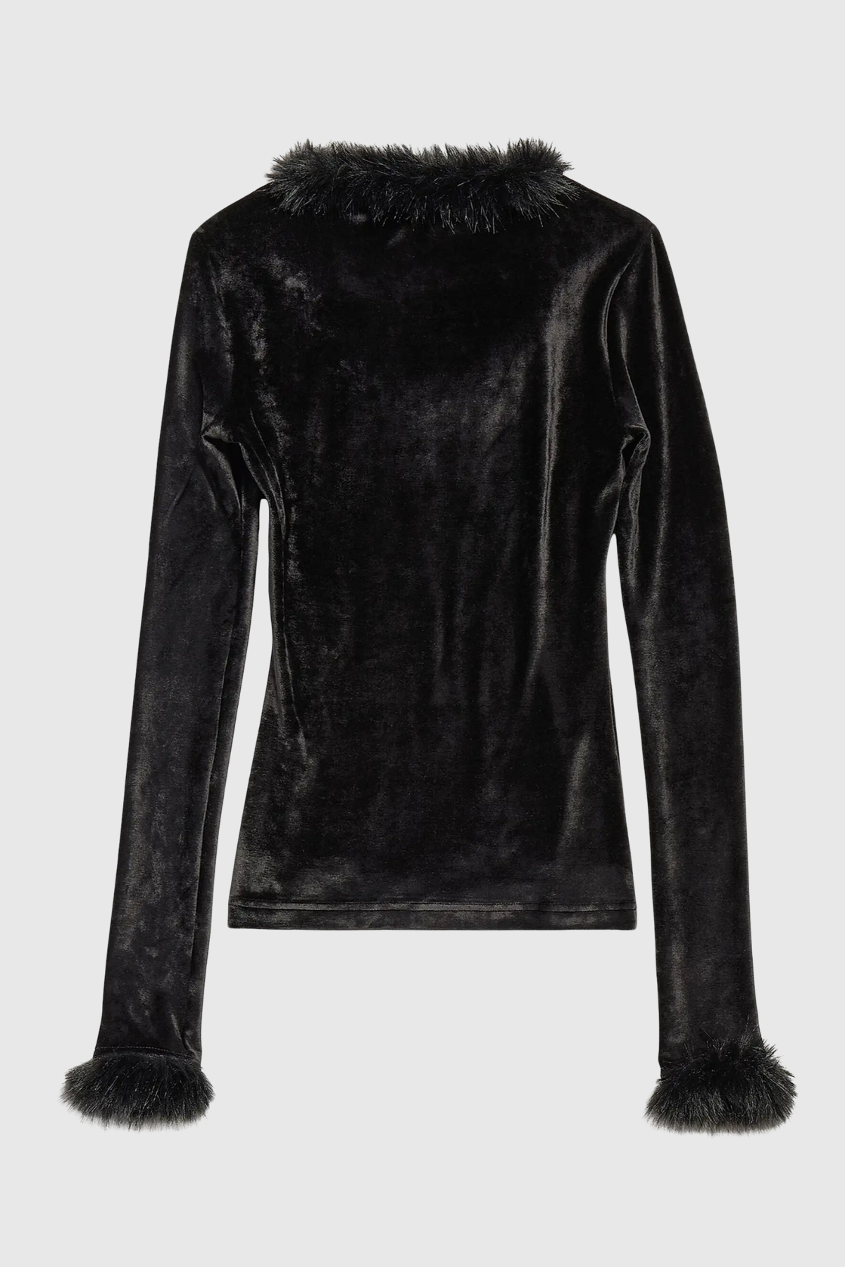 Levine Faux Fur Velvet Top
