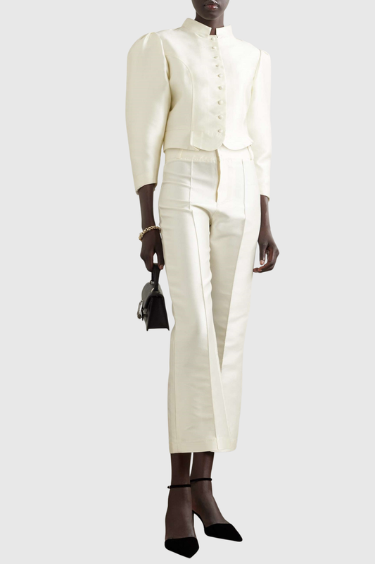 Liama Puff Cropped Jacket - White