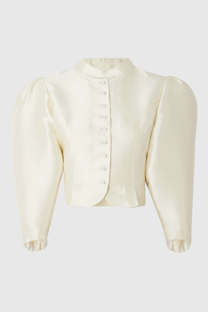 Liama Puff Cropped Jacket - White
