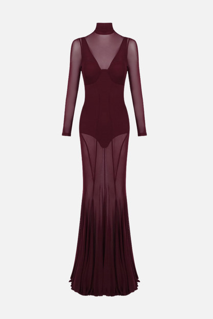 Lianya Tulle Maxi Dress & Bodysuit Set