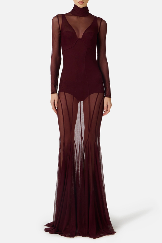 Lianya Tulle Maxi Dress & Bodysuit Set