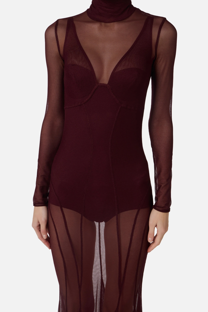 Lianya Tulle Maxi Dress & Bodysuit Set