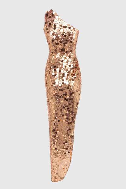 Libera Sequin One Shoulder Maxi Dress
