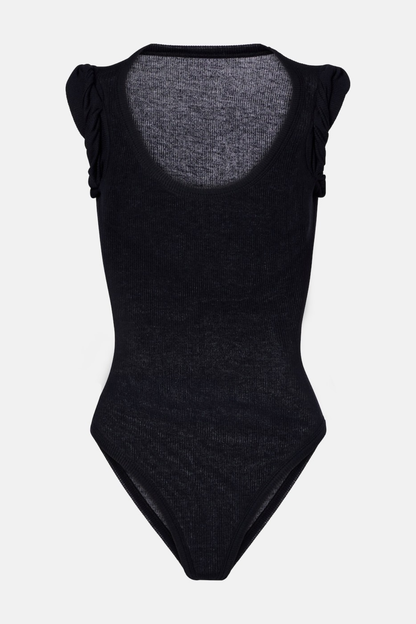 Libria Ribbed Bodysuit - Black