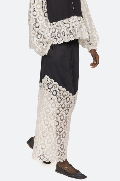 Lidoia Lace Panel Pants