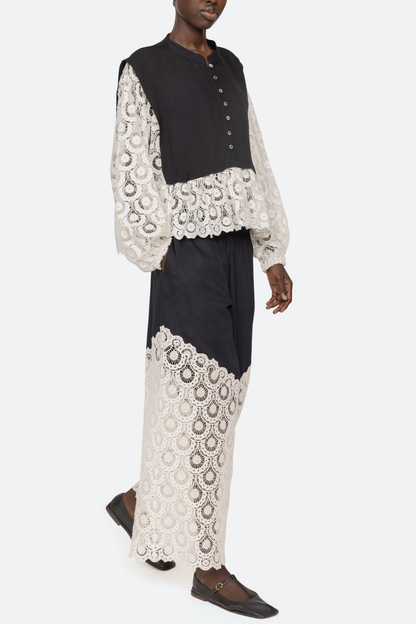 Lidoia Lace Panel Pants