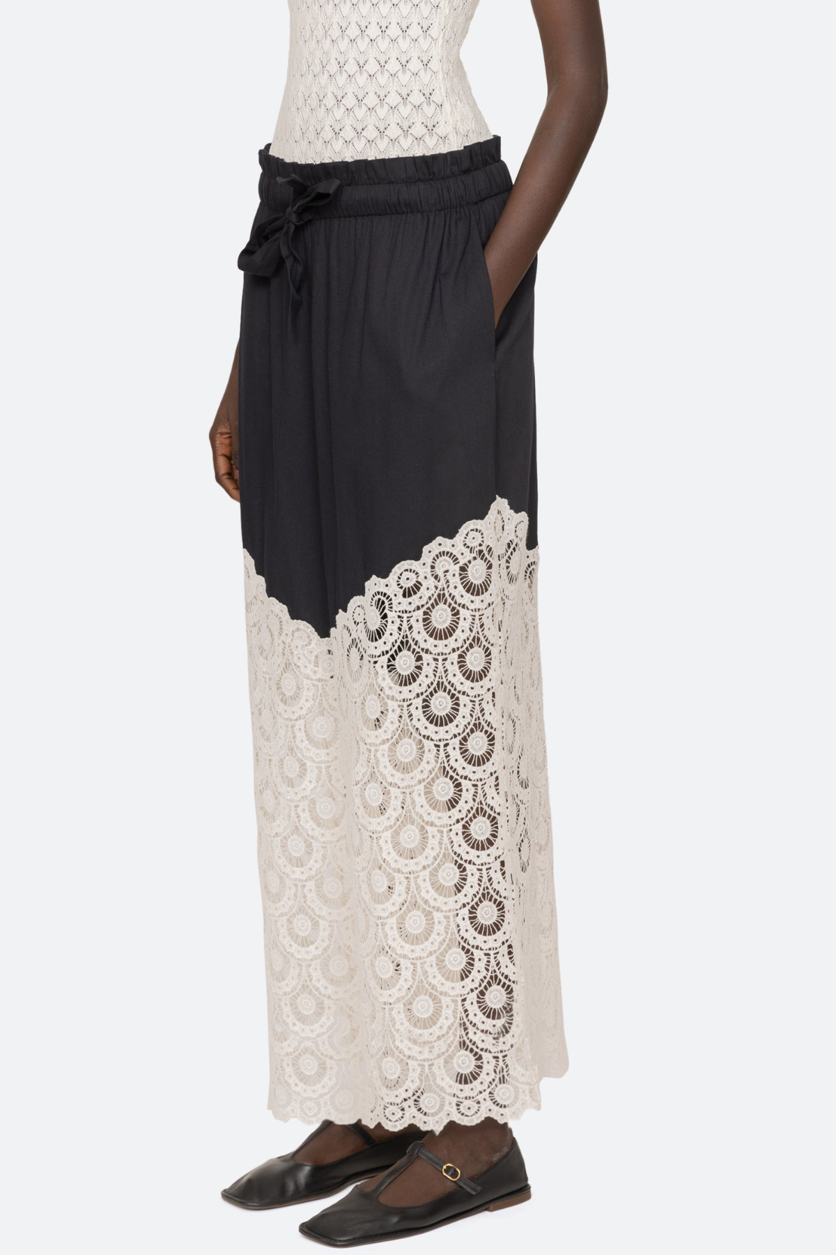 Lidoia Lace Panel Pants