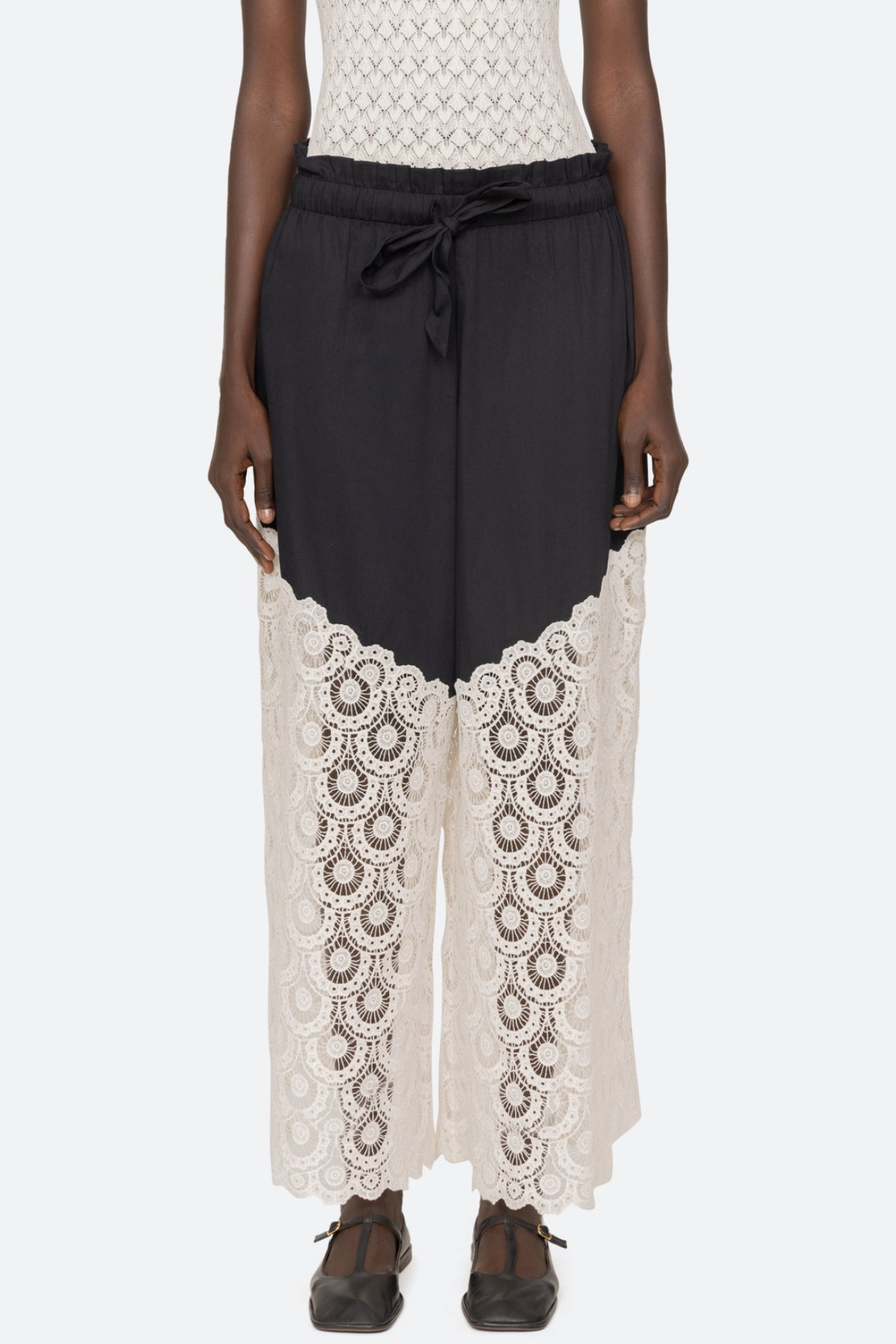 Lidoia Lace Panel Pants