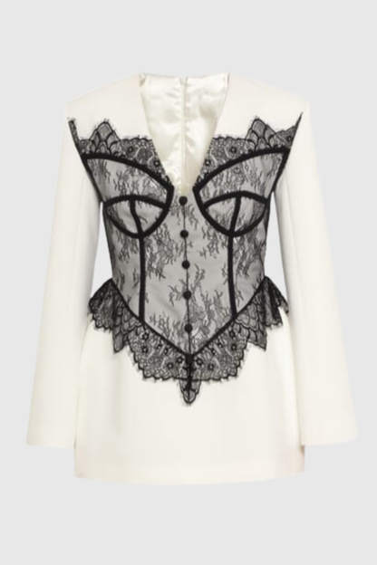 Lifa Lace Corset Mini Dress - White