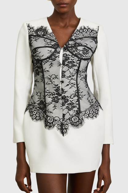 Lifa Lace Corset Mini Dress - White