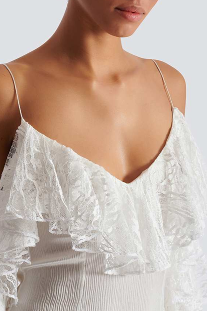 Limbo Lace Ruffle Mini Dress